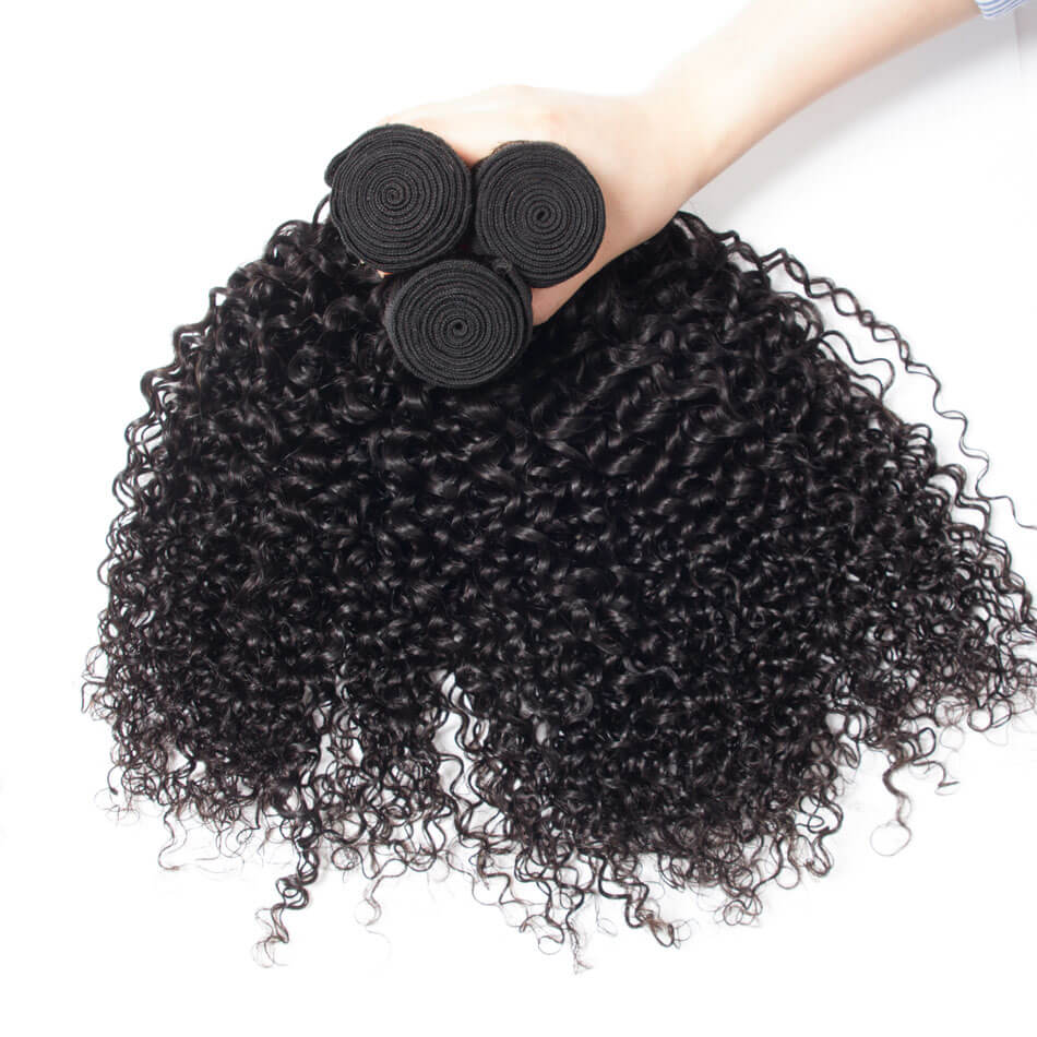 Tinashe Brazilian Curly Human Hair Weft With Closure 100% Virgin Human Hair 4 Bundles With Closure
