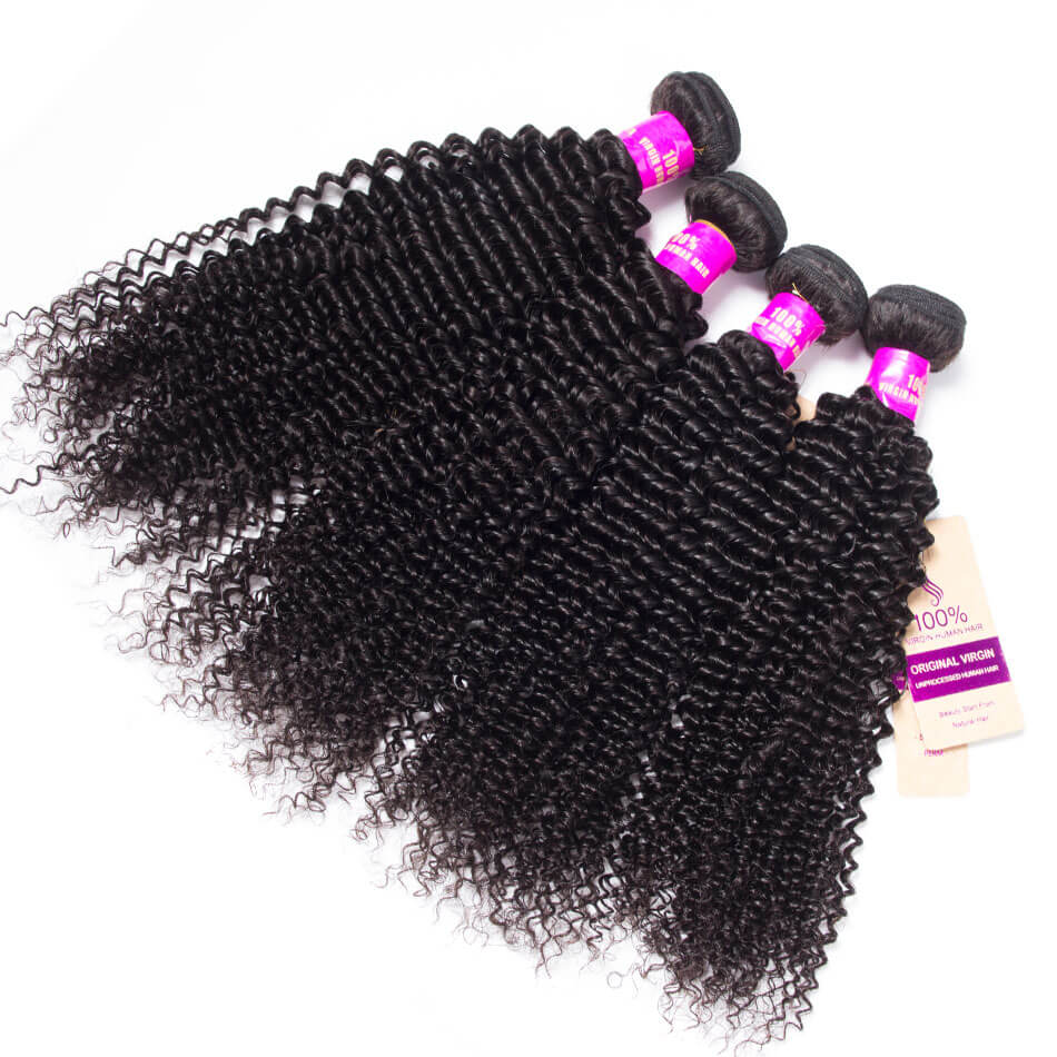 Kinky Curly Hair Weave 4 Bundles Hair Unprocessed Virgin Brazilian Hair Bundles Kinky Curly Human Hair Extenison