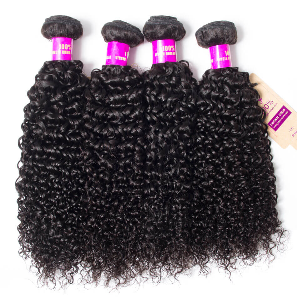 Tinashe Brazilian Curly Human Hair Weft With Frontal 100% Human Hair 4 Bundles With Frontal Brazilian Virgin Hair