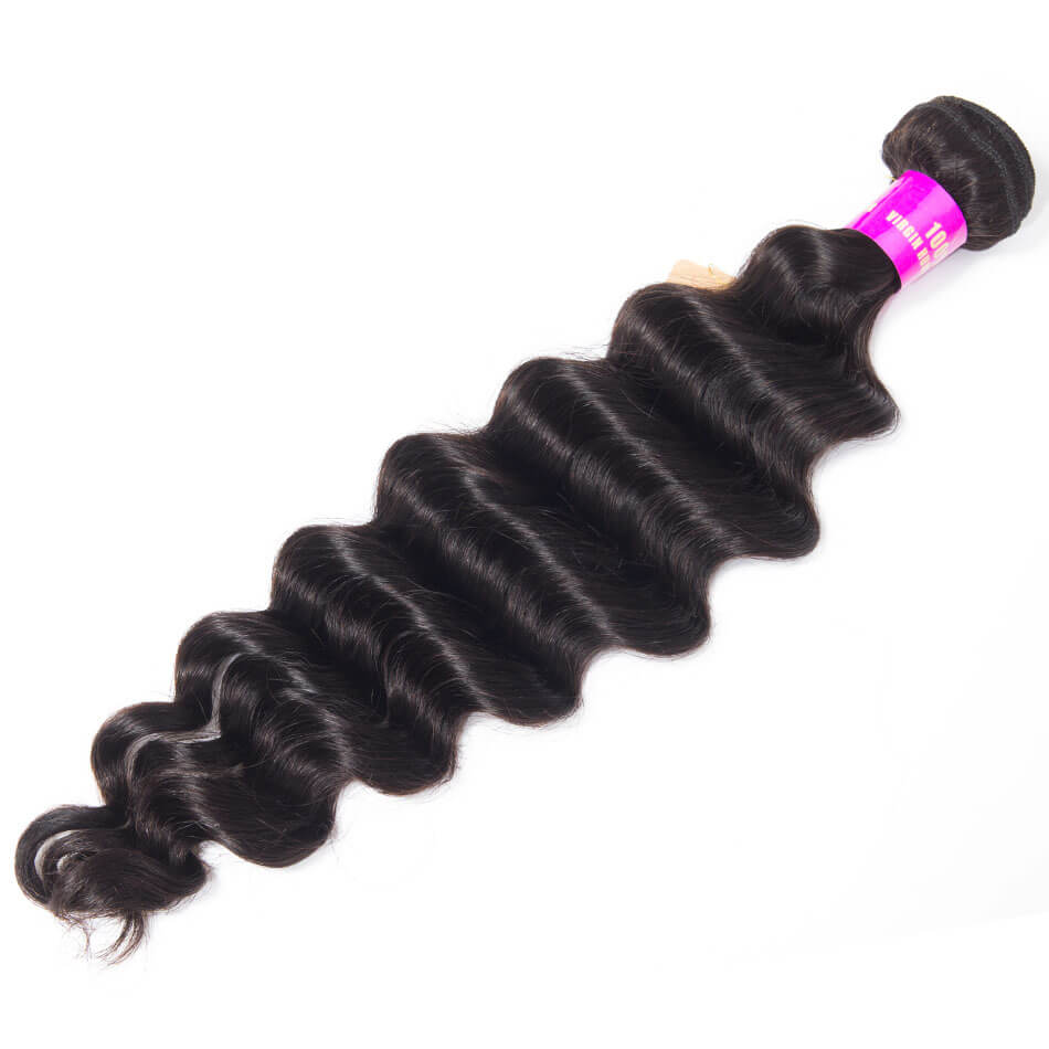 Virgin Hair 4 Bundles With Frontal Loose Deep Wave Brazilian Human Hair Weave Bundles With Frontal