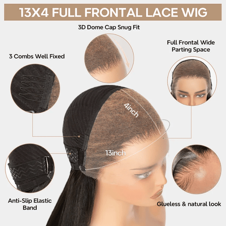 Curlymuse Water Wave Short Bob Wigs Glueless 6x5 13x4 HD Lace Front Wigs Easy Install