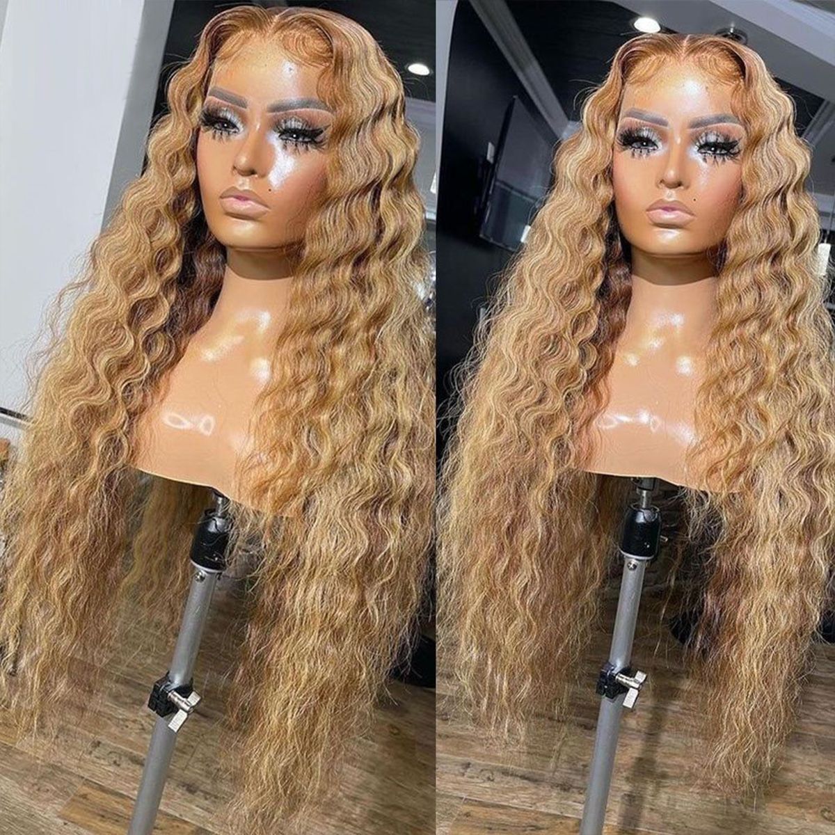 #27 Honey Blonde Loose Deep Wave HD Lace Wig Human Hair Wig 180% Density