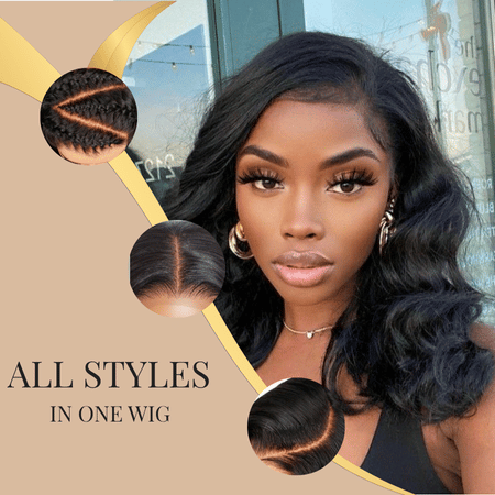 Curlymuse Loose Wave Short Bob Wig Wear Go Pre-Bleached Knots Glueless Pre-Cut 6x5 Lace Wig