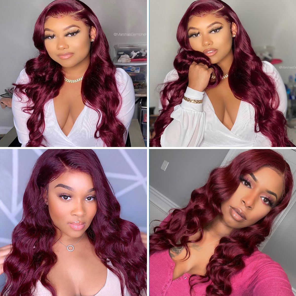 99J Color Burgundy Body Wave Wig Lace Front Wig