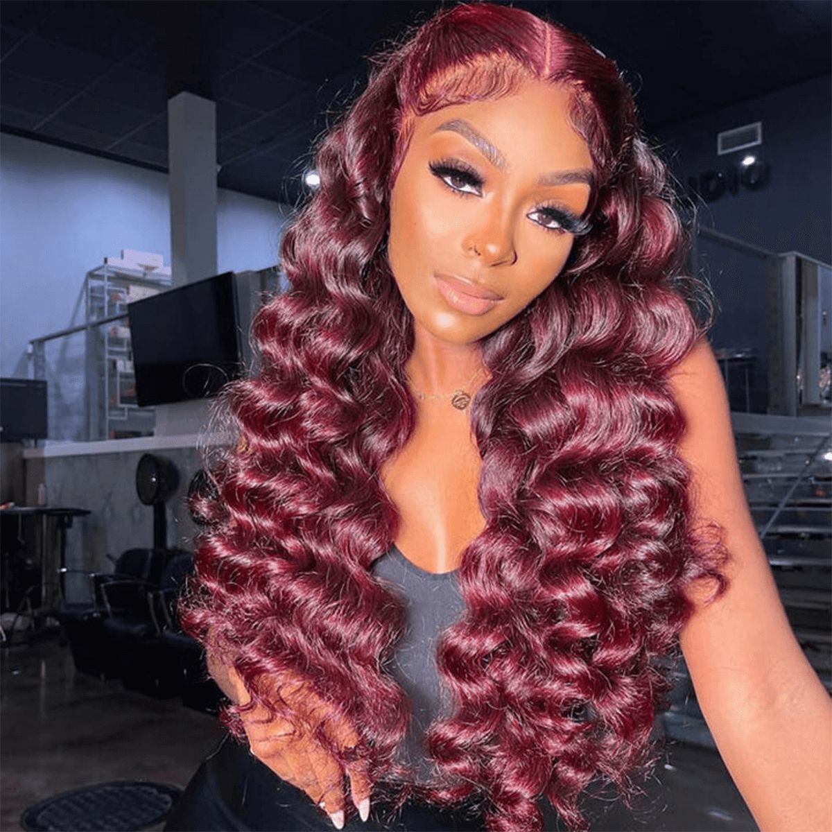 99J Burgundy Loose Deep 6x5 13x4 HD Lace Front Wig High 180% Density