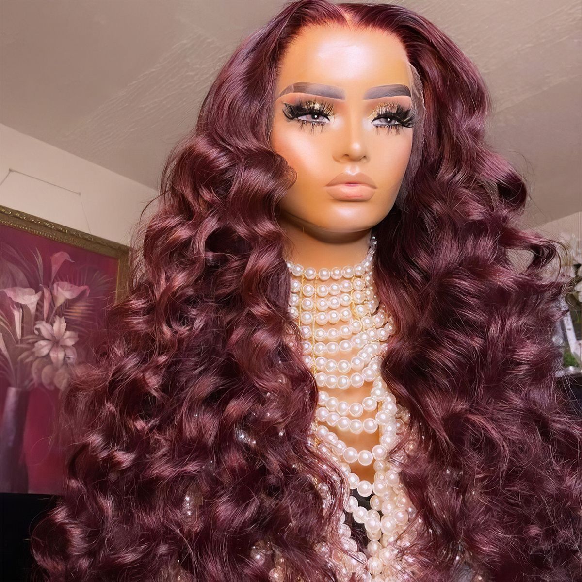 99J Burgundy Loose Deep 6x5 13x4 HD Lace Front Wig High 180% Density