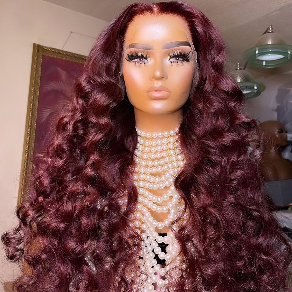 99J Burgundy Loose Deep 6x5 13x4 HD Lace Front Wig High 180% Density