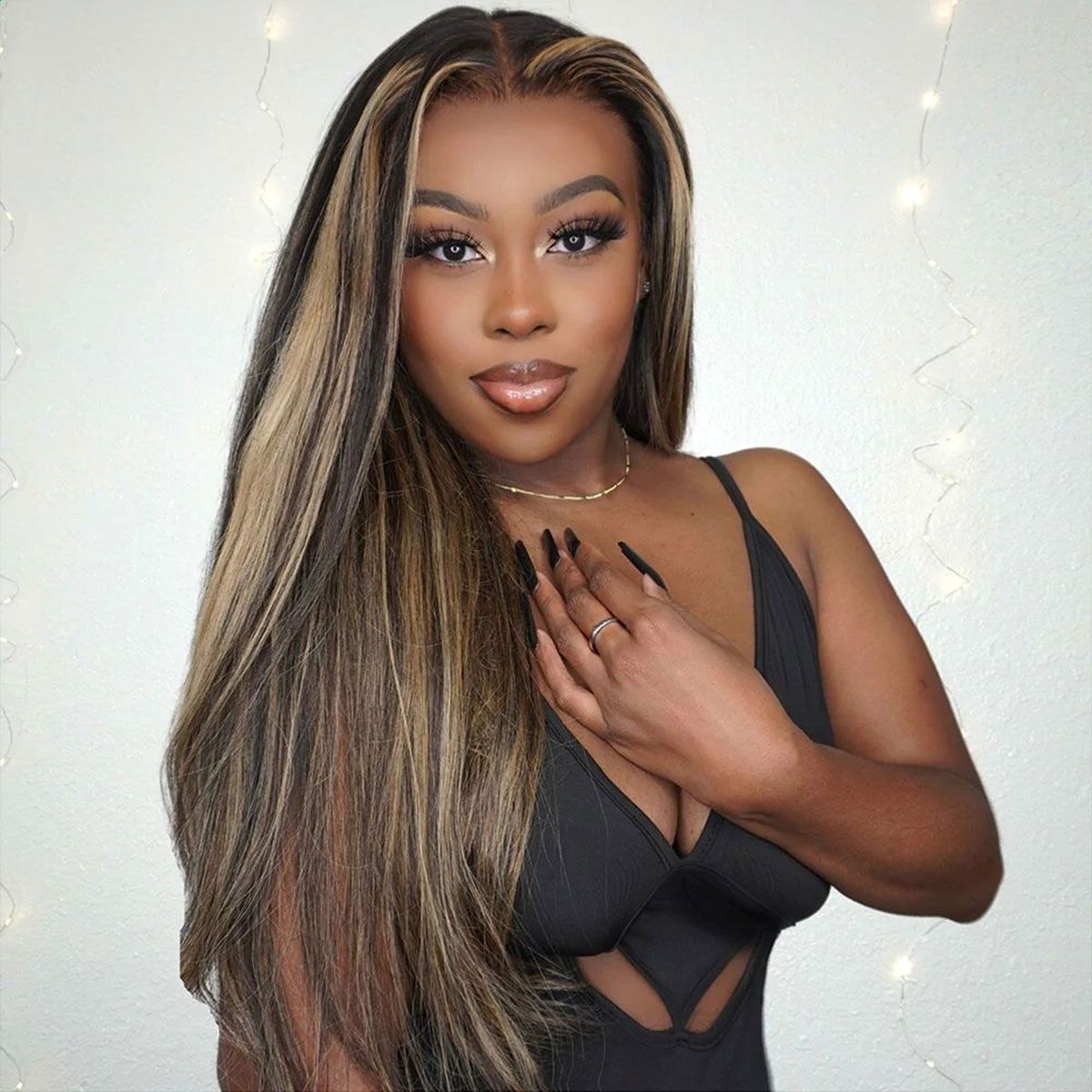 Balayage Honey Blonde Straight Wig Glueless Highlight 6x5 13x4 HD Lace Wig Colored Wig