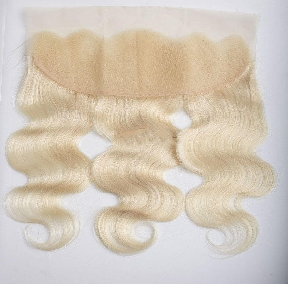 Curlymuse Blonde 613 Hair Color Brazilian Body Wave 13x4 Lace Closure Frontal