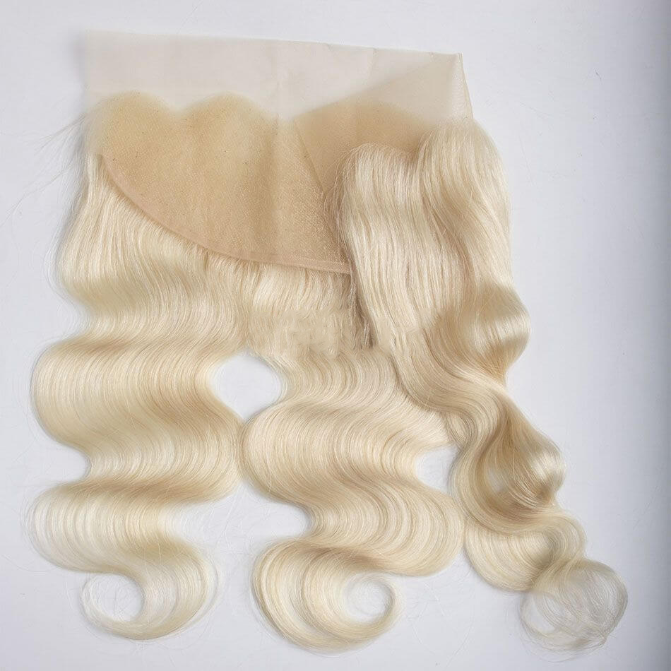 Curlymuse Blonde 613 Hair Color Brazilian Body Wave 13x4 Lace Closure Frontal