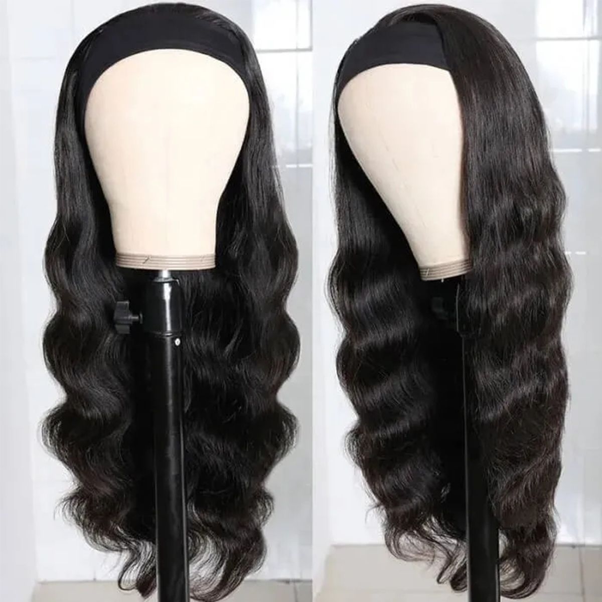 Body Wave Headband Wigs Human Hair Wigs No Glue No Gel Half Wig Easy Install