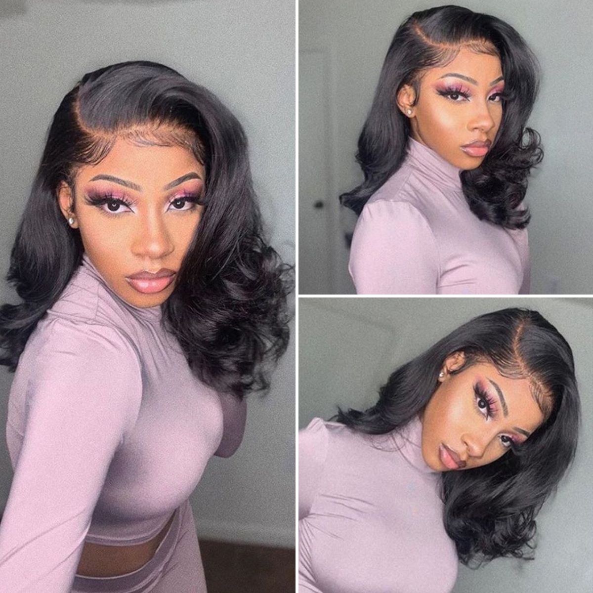 Barrel Curls Glueless Lace Wig 6x5 / 13x4 Undetectable HD Lace Front Short Wigs 200%