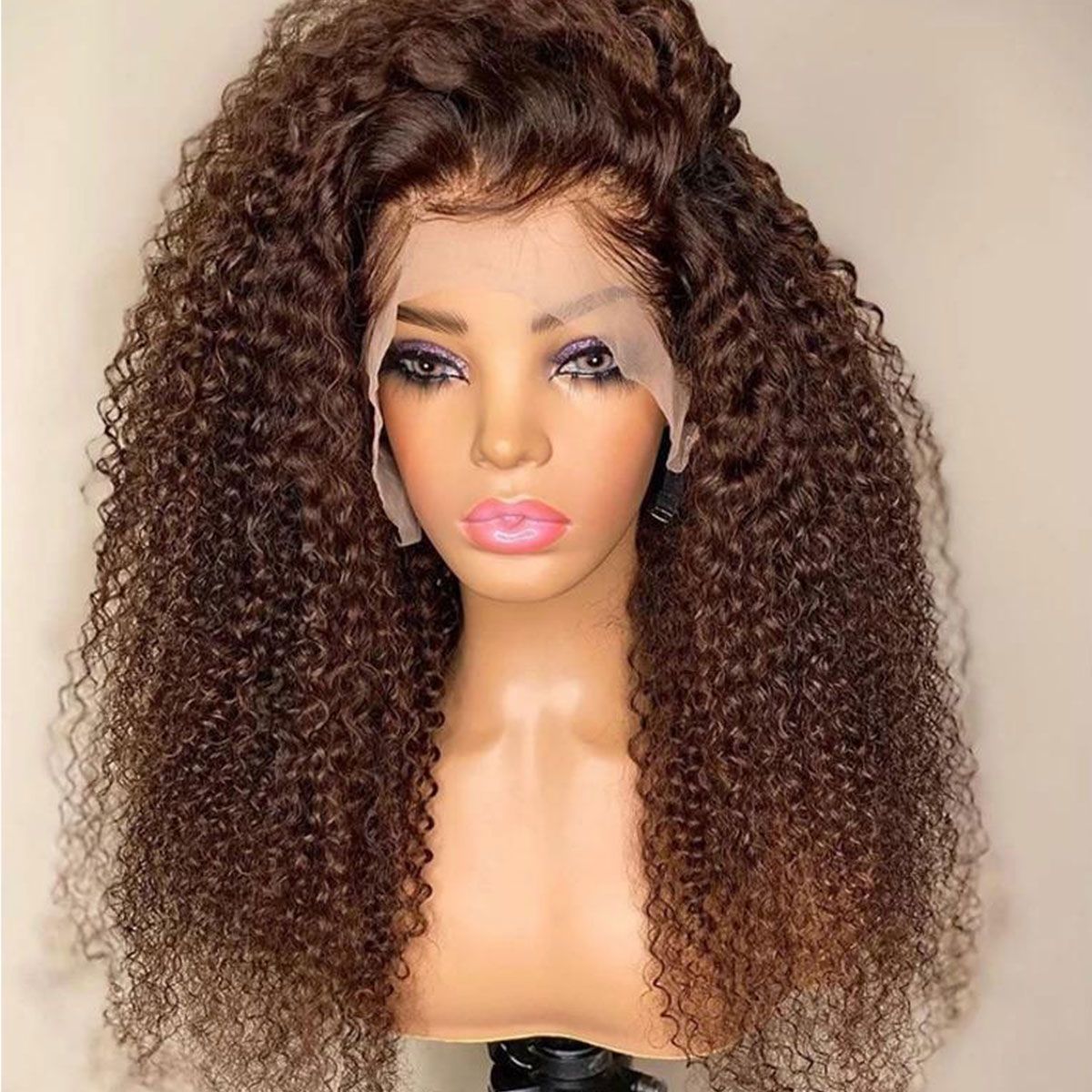 Dark Brown Curly 6x5 13x4 HD Lace Front Wig Chocolate Color Human Hair Wig