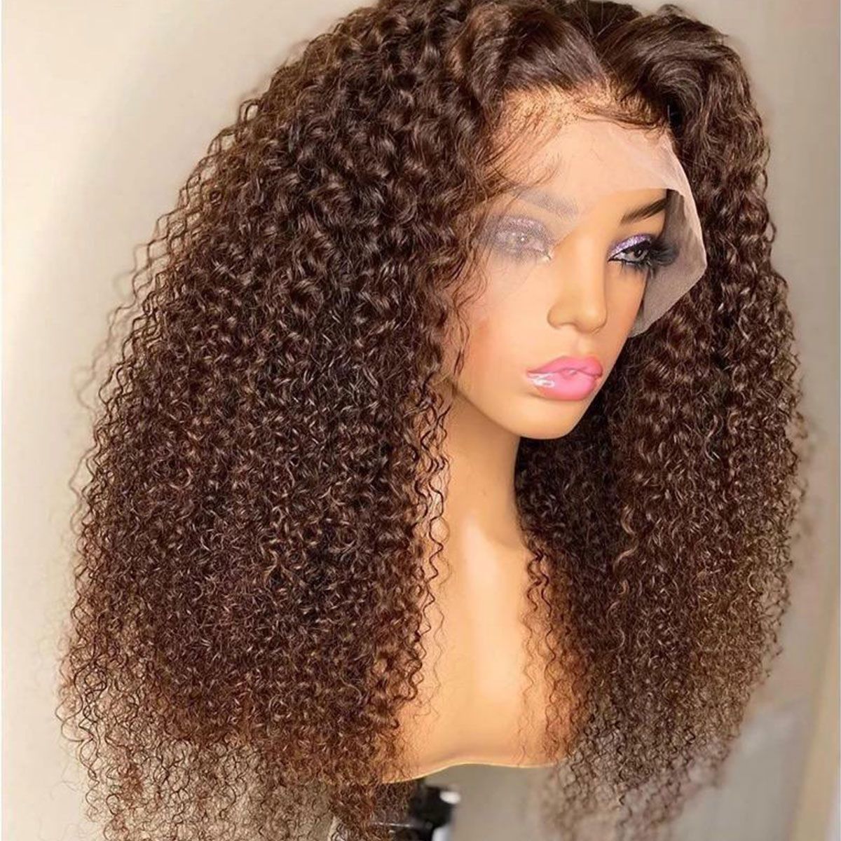 Dark Brown Curly 6x5 13x4 HD Lace Front Wig Chocolate Color Human Hair Wig