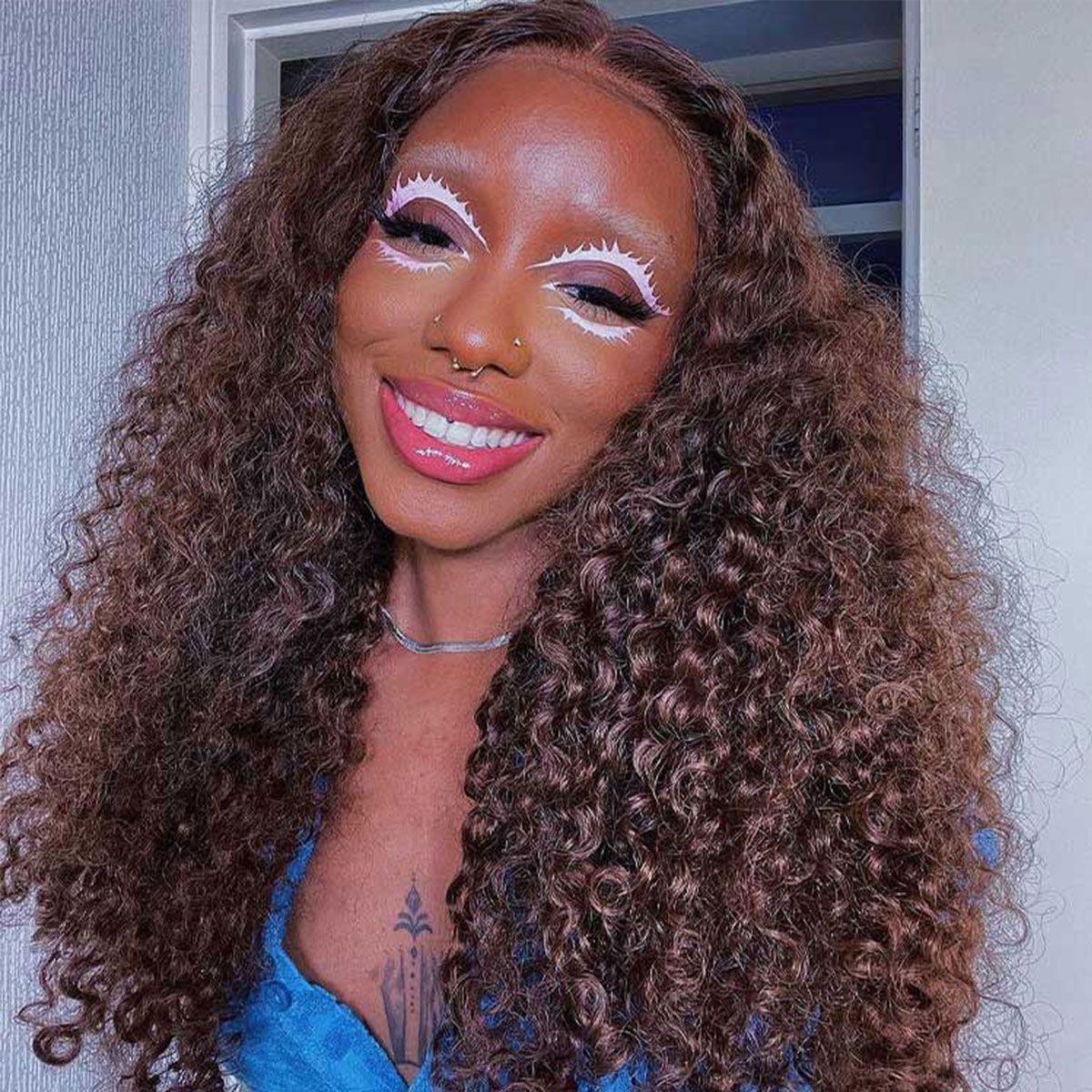 Dark Brown Curly 6x5 13x4 HD Lace Front Wig Chocolate Color Human Hair Wig
