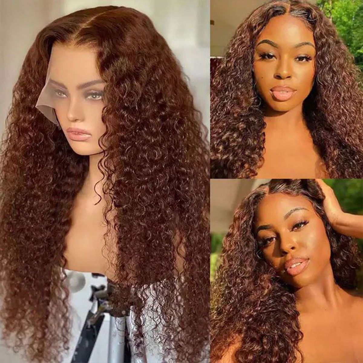 Dark Brown Curly 6x5 13x4 HD Lace Front Wig Chocolate Color Human Hair Wig