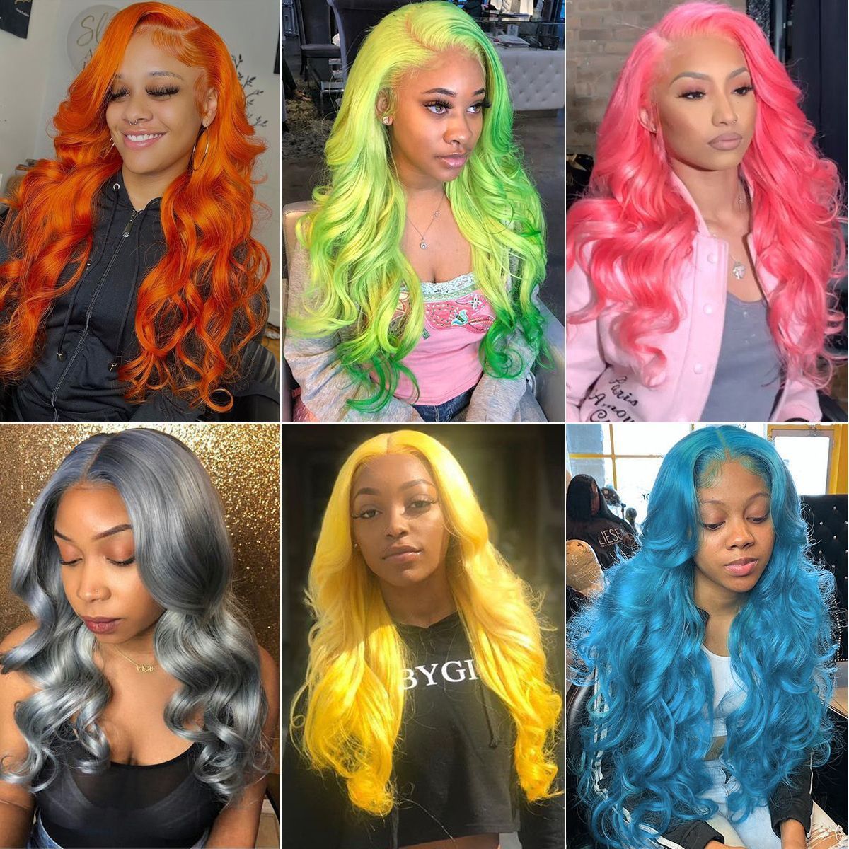 Colorful Body Wave 13x4 Lace Front Wigs High 180% Density