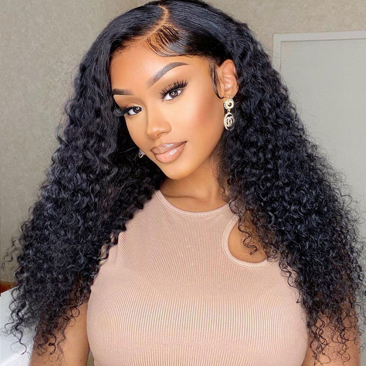 High Density Curly Wave Human Hair Undetectable HD Lace Front Wigs