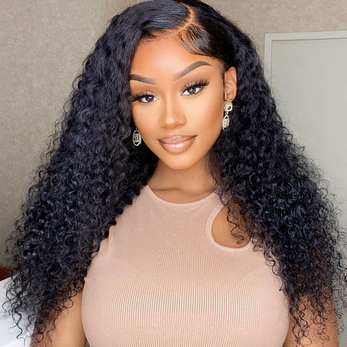 High Density Curly Wave Human Hair Undetectable HD Lace Front Wigs