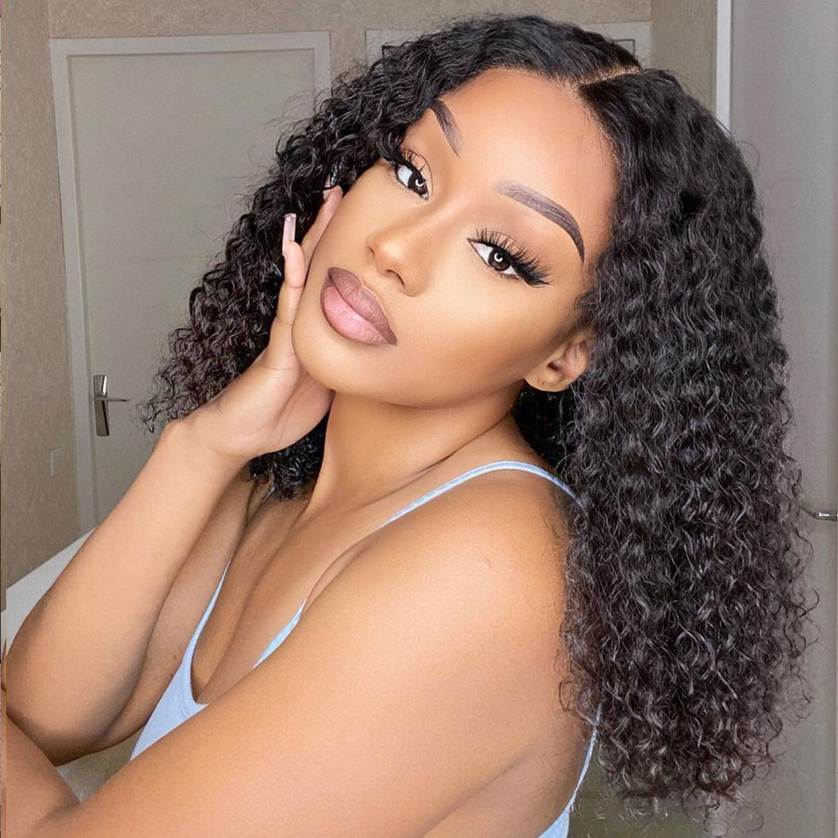 Curly Short Bob Wigs 13x4 Human Hair Wigs 150%