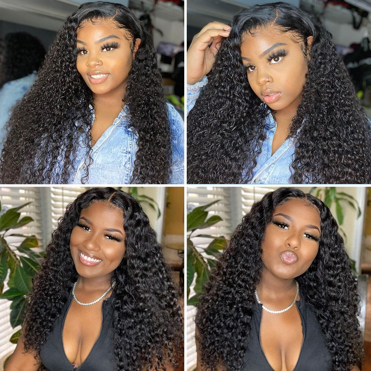 High Density Curly Wave Human Hair Undetectable HD Lace Front Wigs