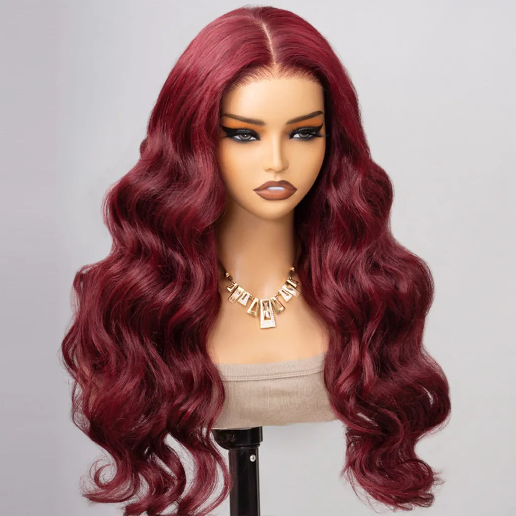 99J Color Burgundy Body Wave Wig Lace Front Wig