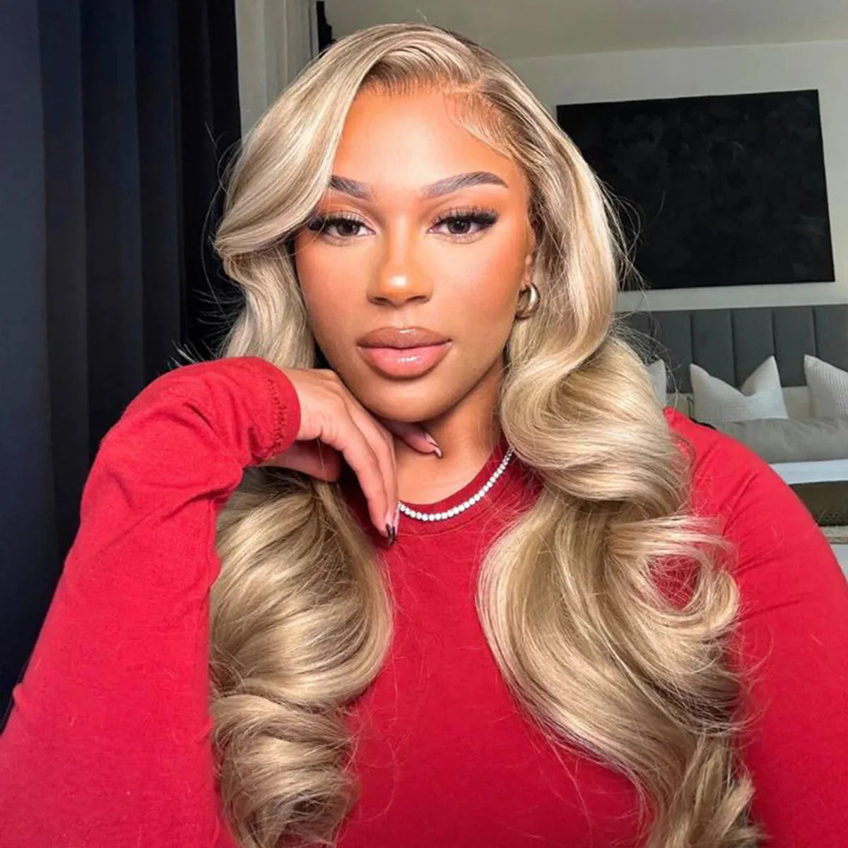 Blonde Highlight 16/613 Human Hair 13x6 Lace Front Wig Body Wave Straight Wigs 180%