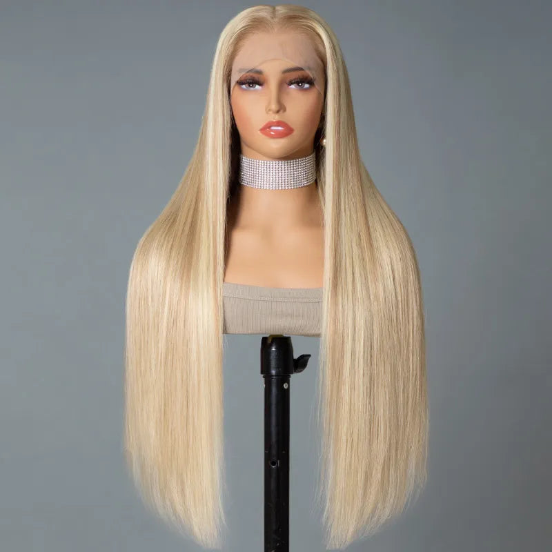 Blonde Highlight 16/613 Human Hair 13x6 Lace Front Wig Body Wave Straight Wigs 180%