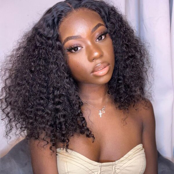 Big Curly Undetectable Lace Short Wig Deep Curly Glueless Lace Wig 180% Density