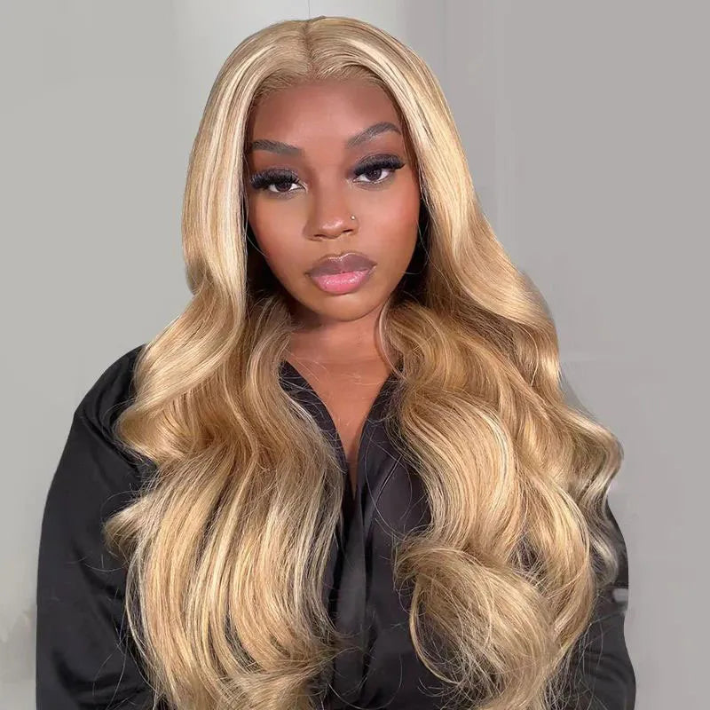 Blonde Highlight 16/613 Human Hair 13x6 Lace Front Wig Body Wave Straight Wigs 180%