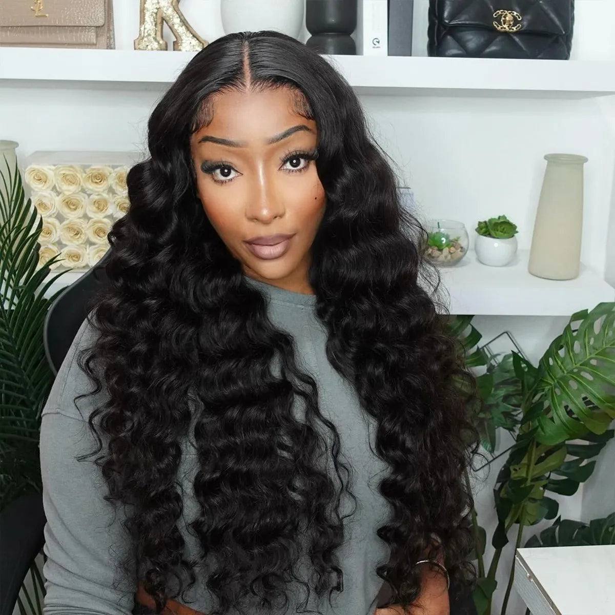 13x6 Lace Front Wig Pre-Bleached Knots Loose Deep Wave Human Hair Wigs Beginner Friendly