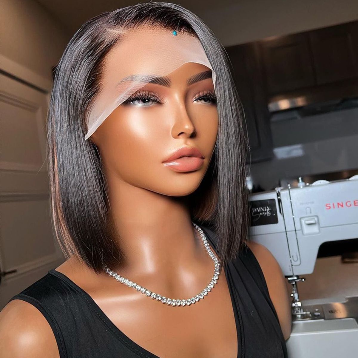 C-Shaped Side Part Straight Bob Wig Minimalist Undetectable HD Lace Human Hair Wig Classic & Chic