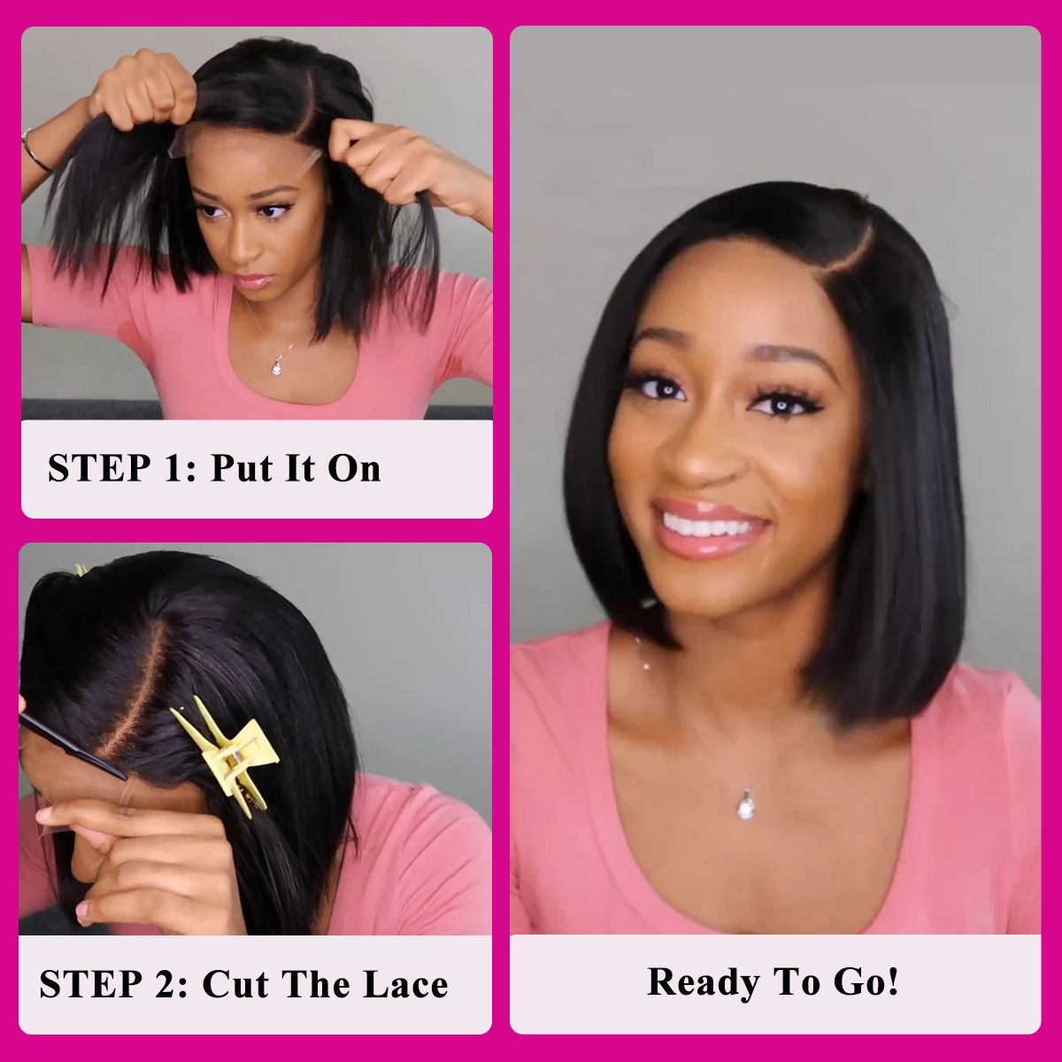 C-Shaped Side Part Straight Bob Wig Minimalist Undetectable HD Lace Human Hair Wig Classic & Chic