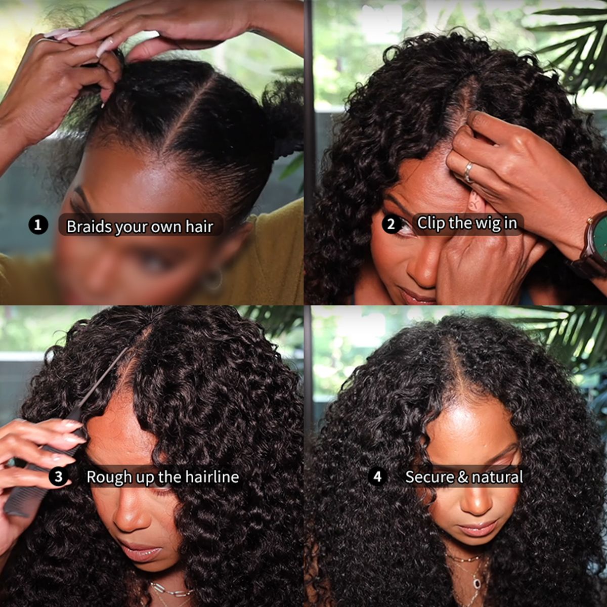 Water Wave V Part Wig No Leave Out Human Hair Wigs