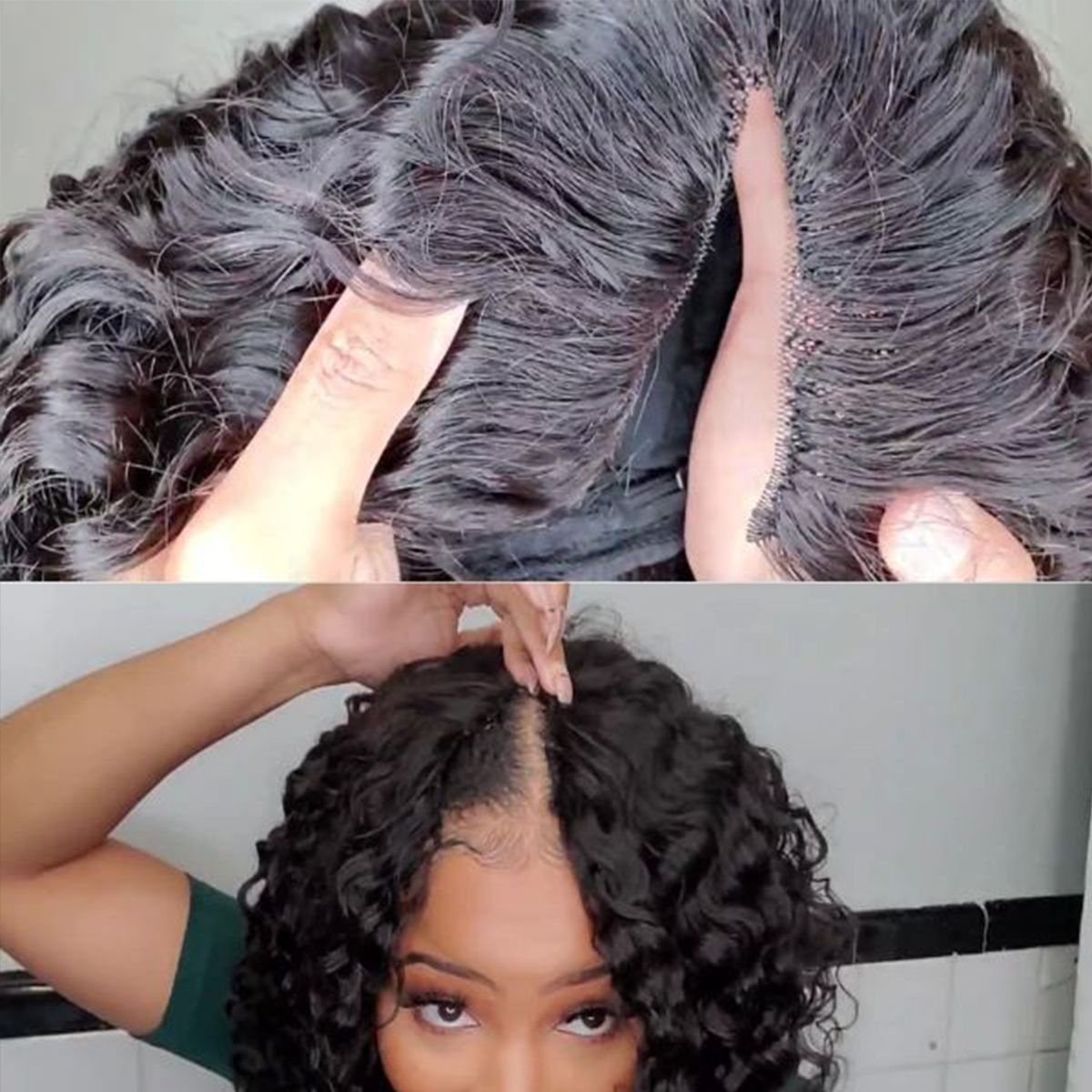 Water Wave V Part Wig No Leave Out Human Hair Wigs