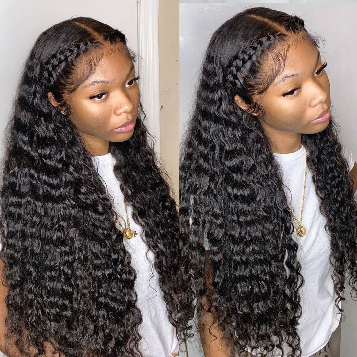 Pre-Bleached Knots 13×4 13x6 HD Lace Frontal Wigs Deep Wave Glueless Human Hair Wigs 180%