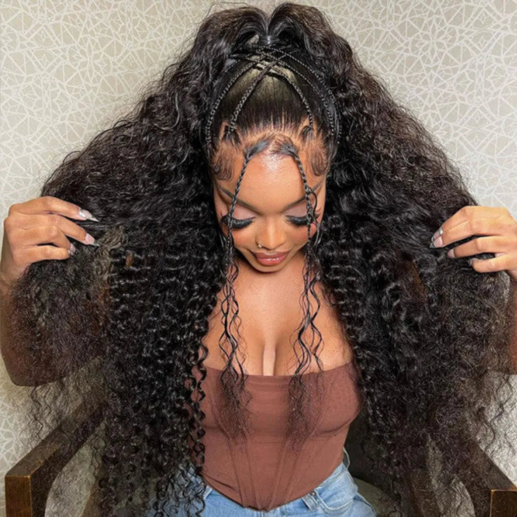 Deep Wave Invisi-Drawstring Snug Fit 360 Lace Frontal Wigs Pre-Bleached Knots Plucked Hairline