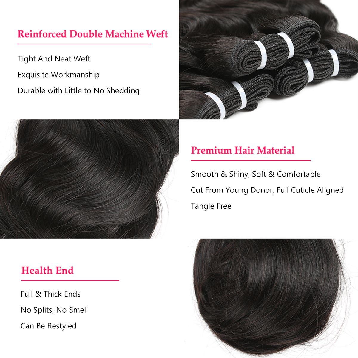 Double Drawn Body Wave Hair Bundles