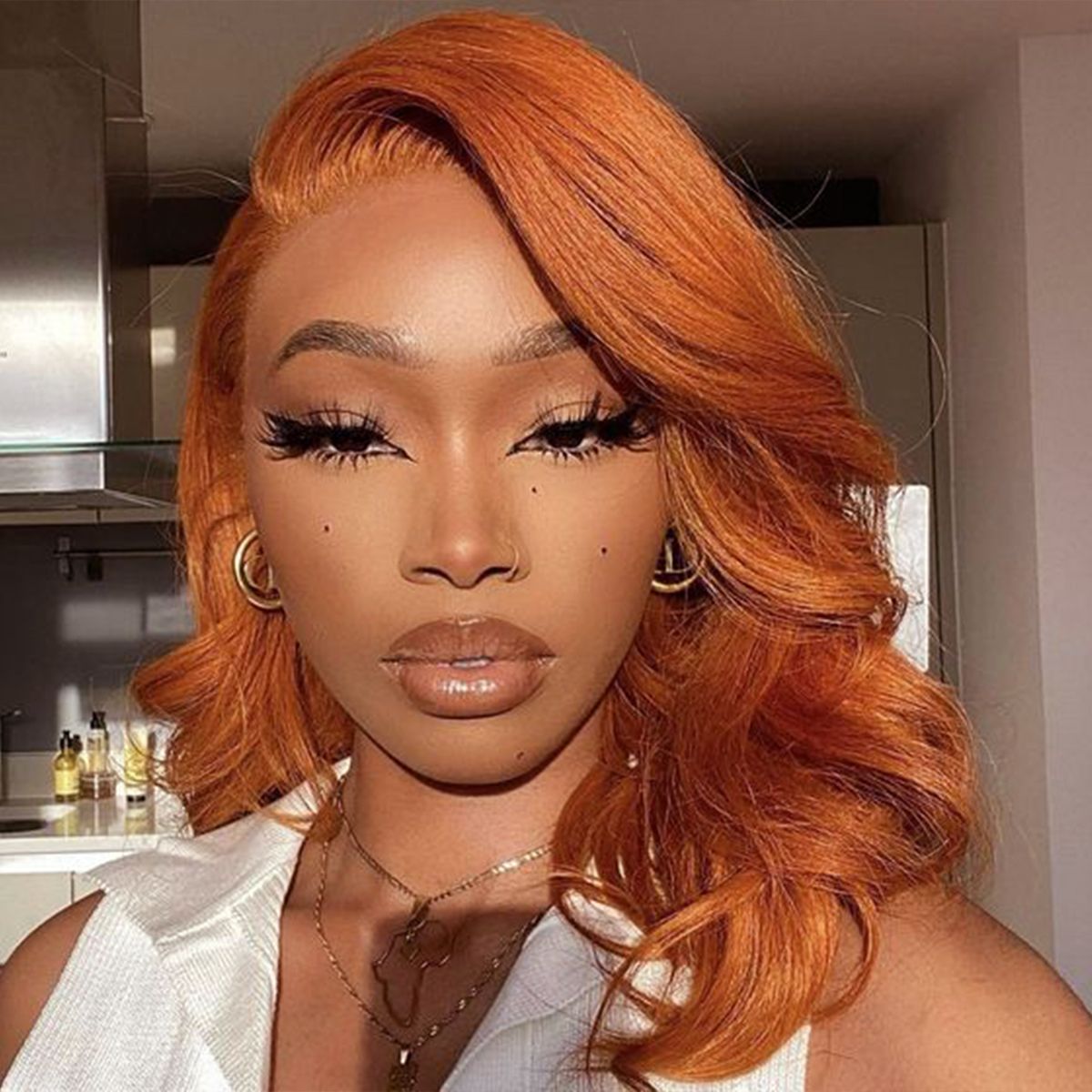 Ginger Barrel Curls Shoulder Length Wig 13x4 HD Lace Frontal Wig