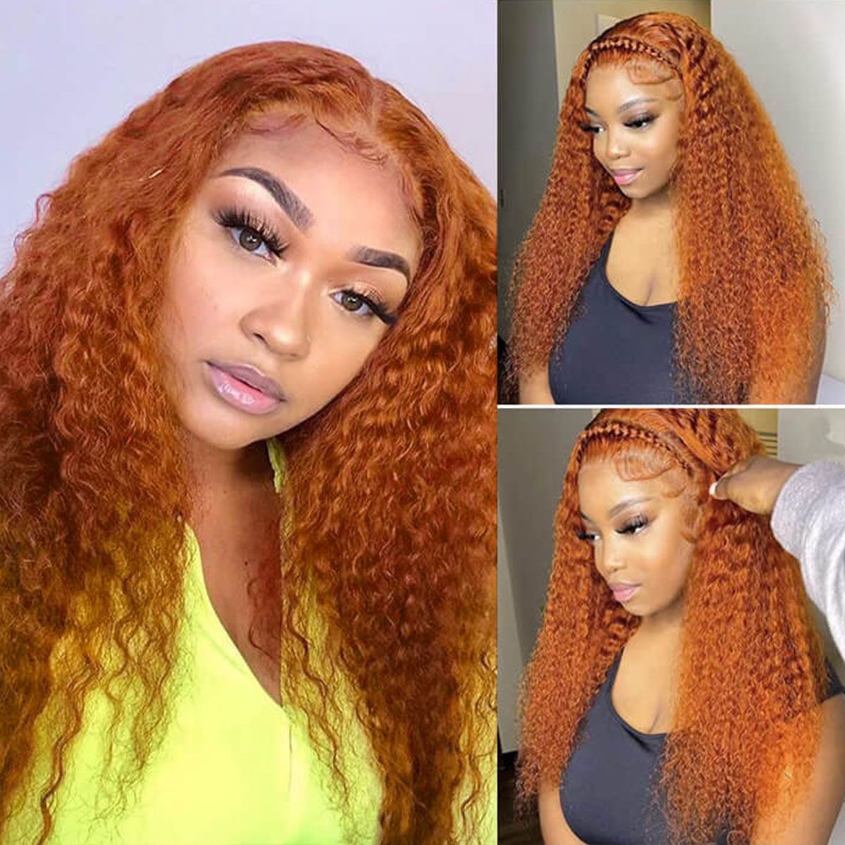 Ginger Curly Wig 13x4 Lace Front Wig Undetectable Lace Human Hair Wig