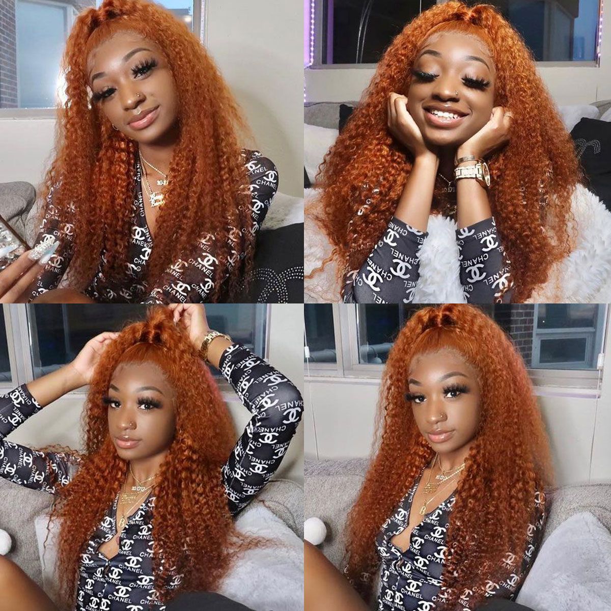 Ginger Curly Wig 13x4 Lace Front Wig Undetectable Lace Human Hair Wig