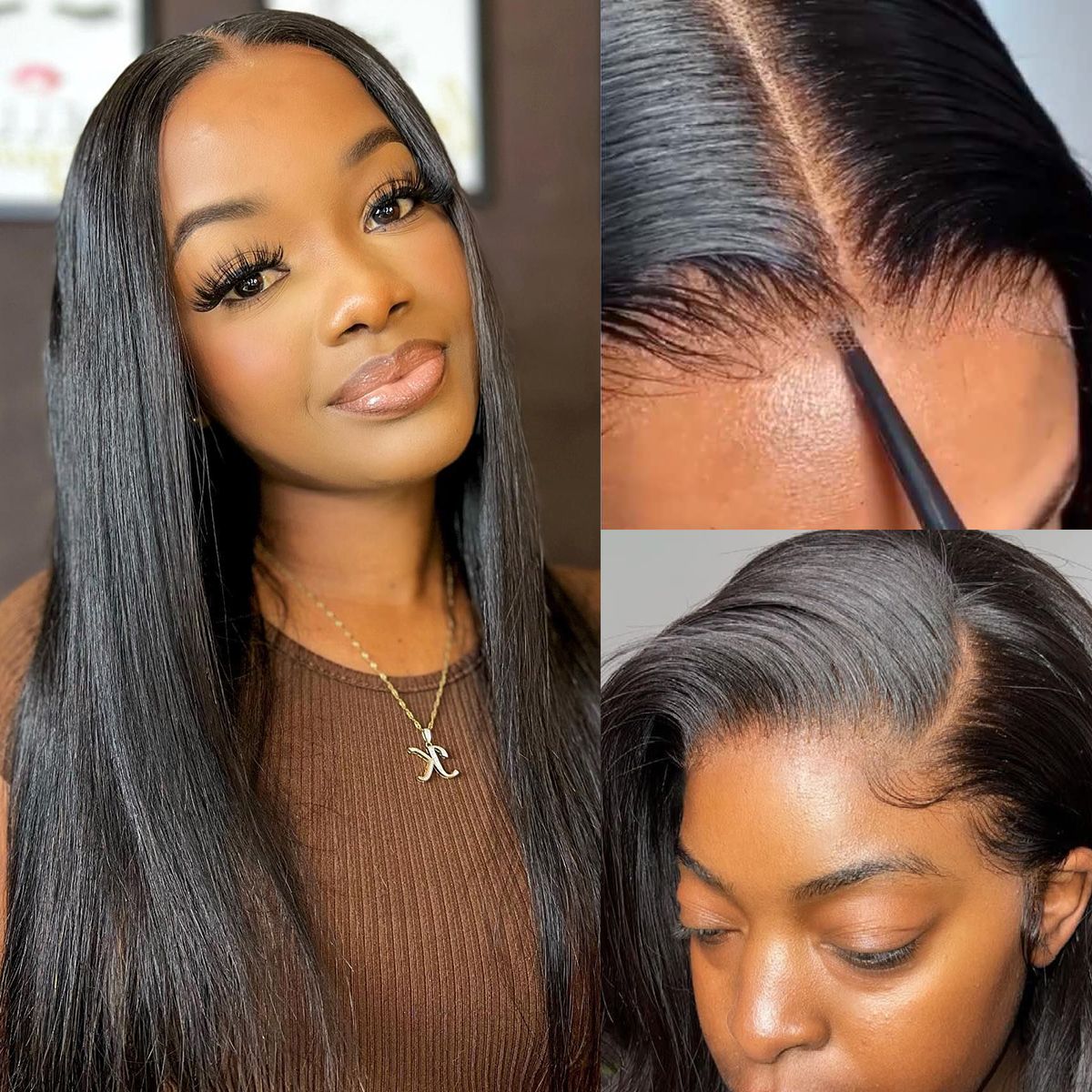 Straight 13x4 13x6 HD Lace Front Wig Ready to Go Glueless Wig Bleached Knots