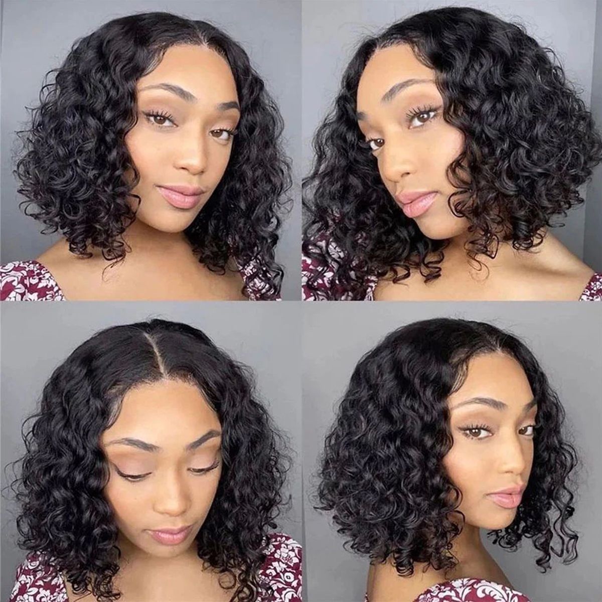 Water Wave Short Bob Wig Glueless 13x4 Lace Front Wig 150%