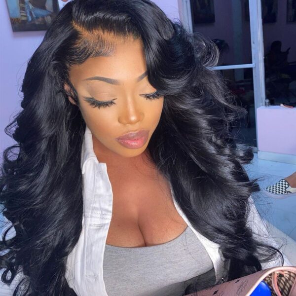 13x4 Full Frontal HD Lace Wigs Pre-Bleached Knots Glueless Body Wave Human Hair Wigs