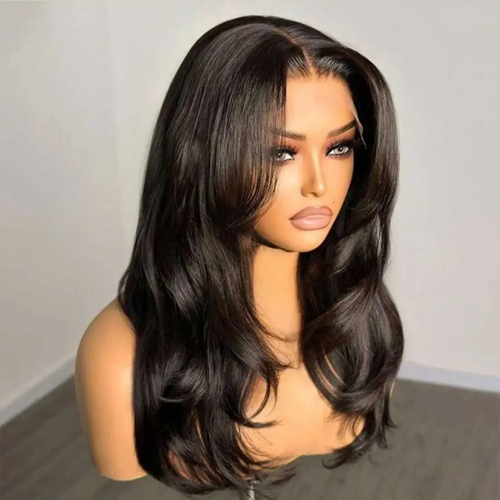 Butterfly Layered Haircut 6x5 HD Lace Wig Shoulder Length Pre-Styled Human Hair Wig