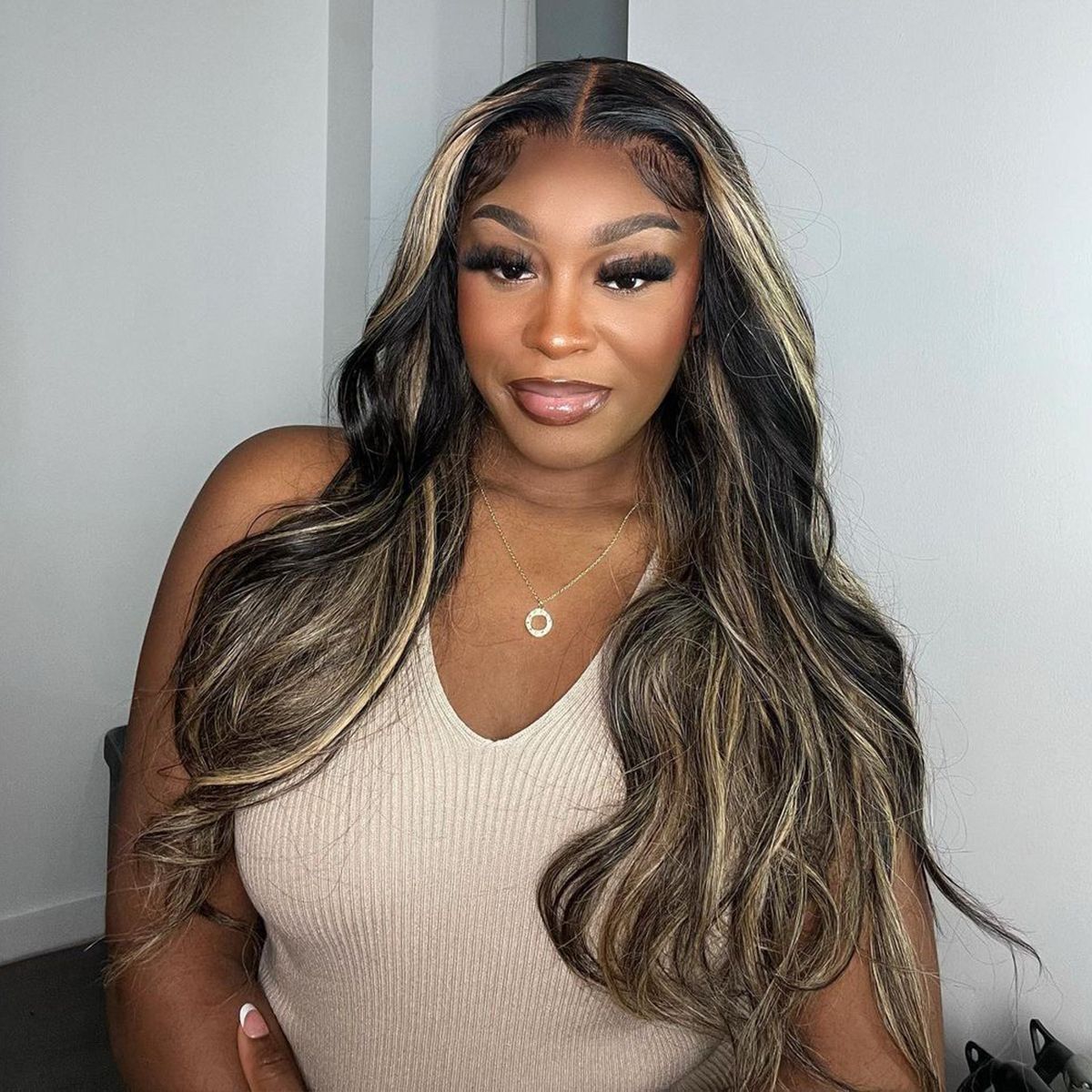 Balayage Honey Blonde Highlight 6x5 13x4 Lace Glueless Wig Body Wave HD Lace Wig