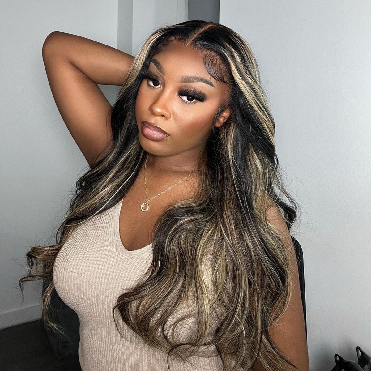 Balayage Honey Blonde Highlight 6x5 13x4 Lace Glueless Wig Body Wave HD Lace Wig