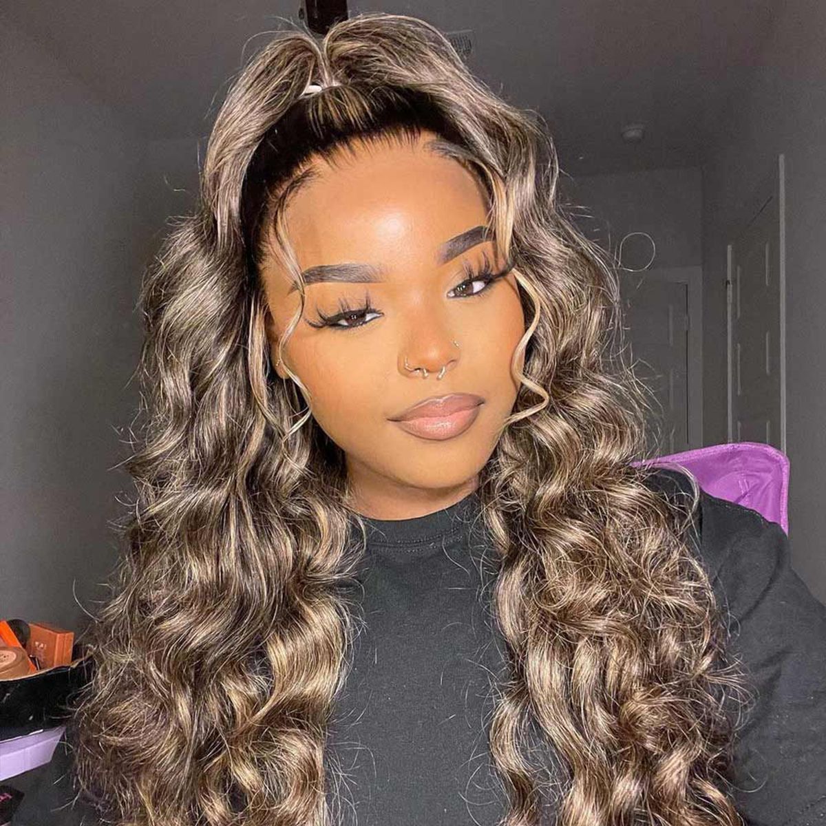 Honey Blonde Loose Deep Wave Lace Wig Highlight 6x5 13x4 HD Lace Frontal Wig