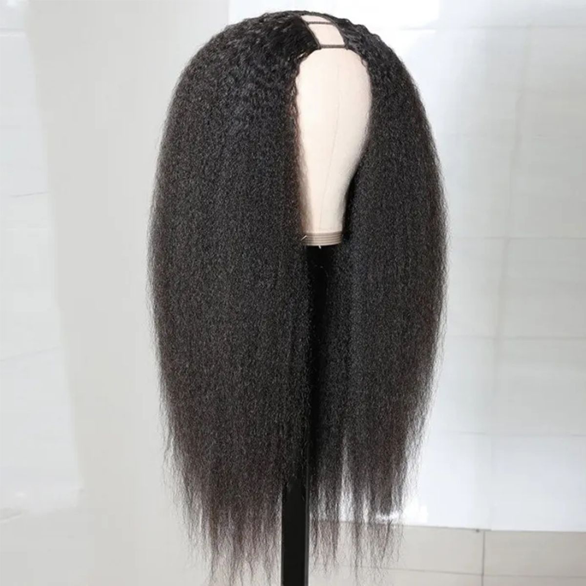 Kinky Straight Hair U Part Wigs Human Hair Wig Glueless Install 180%