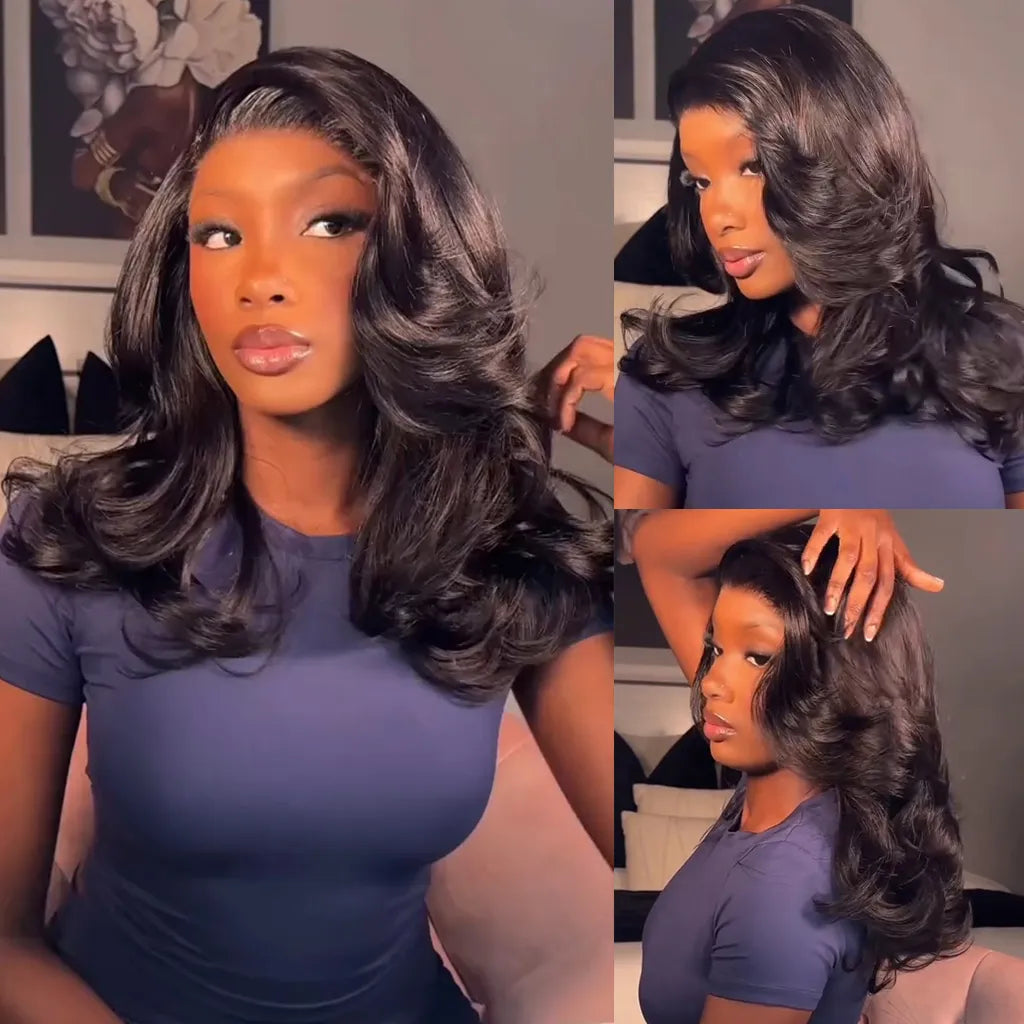 Layered Cut Loose Body Wave 6x5 HD Lace Wig Shoulder Length Human Hair Lace Wig